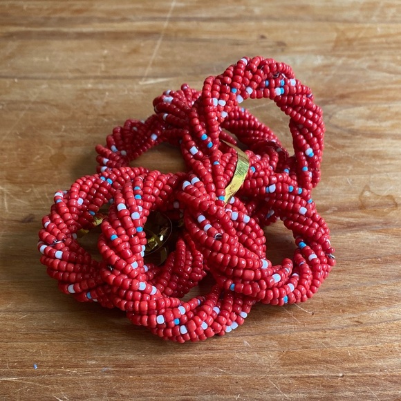 6pc Beaded Napkin Rings - Picture 1 of 2